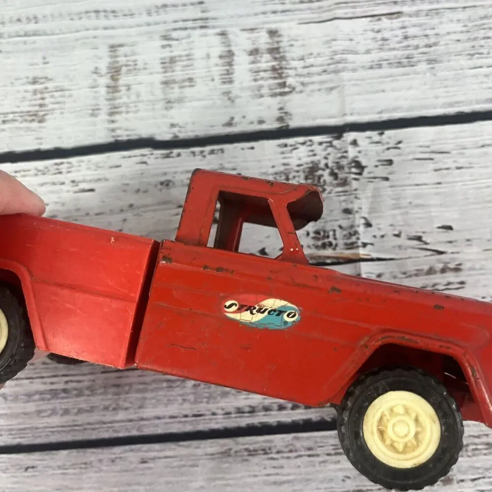 Vintage 1950'S 60’s Structo Red Pressed Steal Plastic Toy Pickup Truck